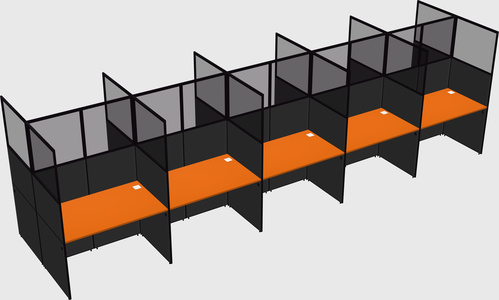 Shared rectangular cubicle