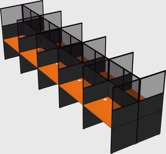 Shared rectangular cubicle