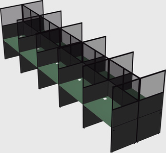 Shared rectangular cubicle