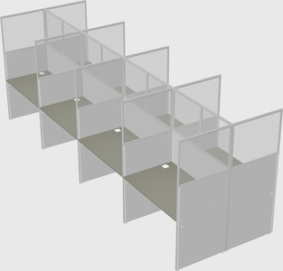 Shared rectangular cubicle