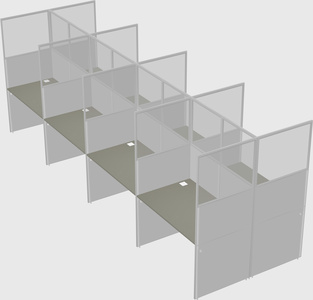 Shared rectangular cubicle