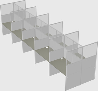 Shared rectangular cubicle