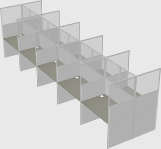 Shared rectangular cubicle