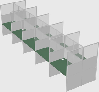Shared rectangular cubicle