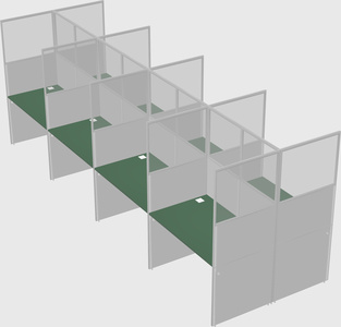 Shared rectangular cubicle