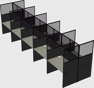 Shared rectangular cubicle