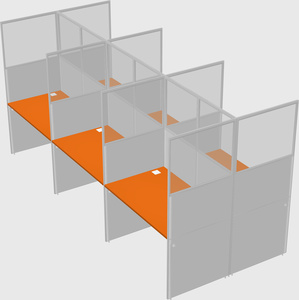 Shared rectangular cubicle