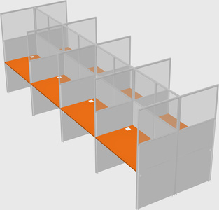 Shared rectangular cubicle
