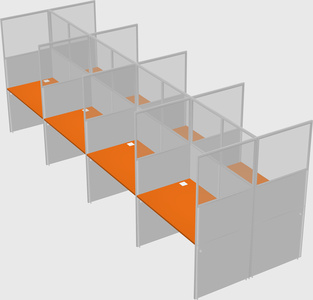Shared rectangular cubicle
