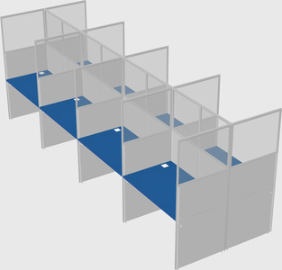 Shared rectangular cubicle