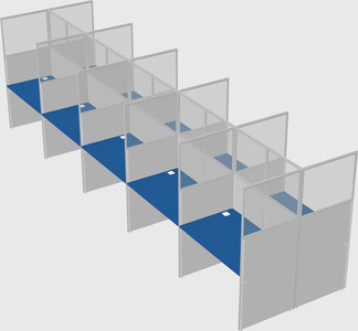 Shared rectangular cubicle