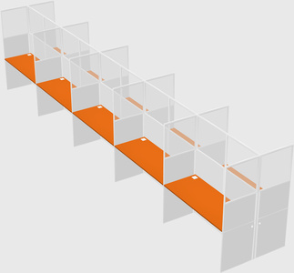 Shared rectangular cubicle