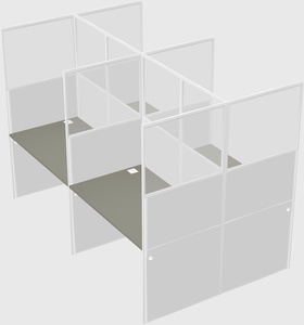 Shared rectangular cubicle