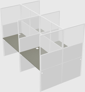 Shared rectangular cubicle