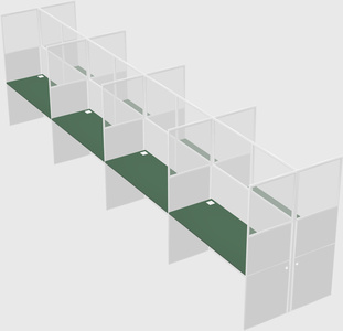 Shared rectangular cubicle