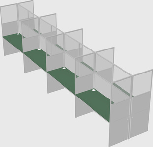 Shared rectangular cubicle