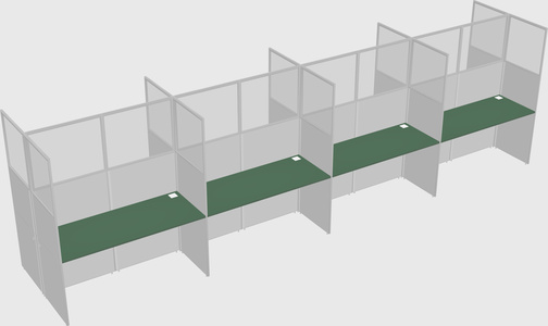 Shared rectangular cubicle