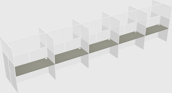 Shared rectangular cubicle
