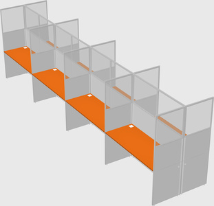 Shared rectangular cubicle