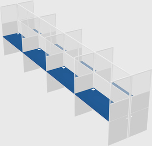 Shared rectangular cubicle