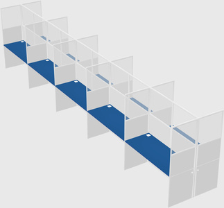 Shared rectangular cubicle
