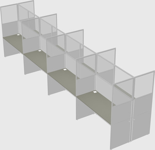 Shared rectangular cubicle