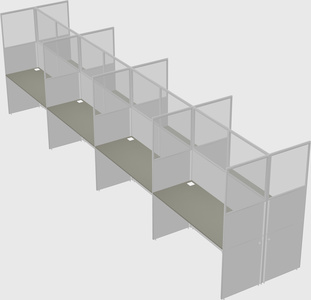 Shared rectangular cubicle