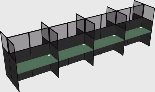 Shared rectangular cubicle