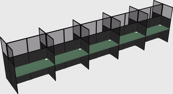 Shared rectangular cubicle