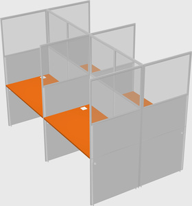Shared rectangular cubicle