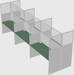Shared rectangular cubicle