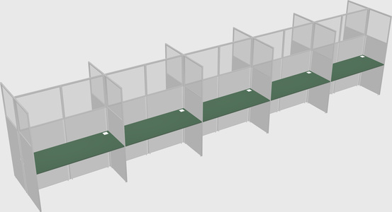 Shared rectangular cubicle