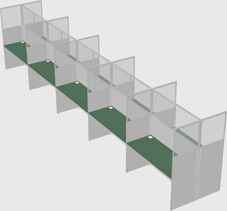 Shared rectangular cubicle