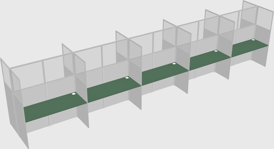 Shared rectangular cubicle