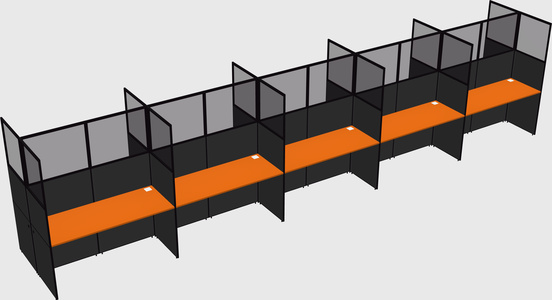 Shared rectangular cubicle