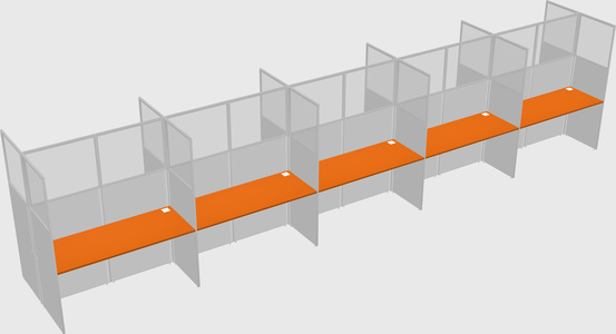 Shared rectangular cubicle