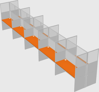 Shared rectangular cubicle