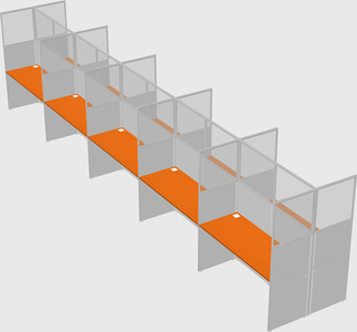 Shared rectangular cubicle