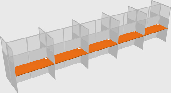 Shared rectangular cubicle