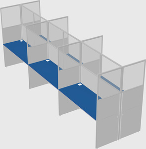 Shared rectangular cubicle