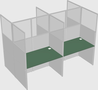 Shared rectangular cubicle