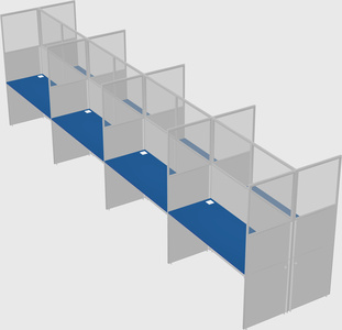 Shared rectangular cubicle