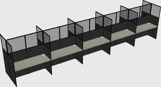 Shared rectangular cubicle