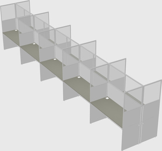 Shared rectangular cubicle