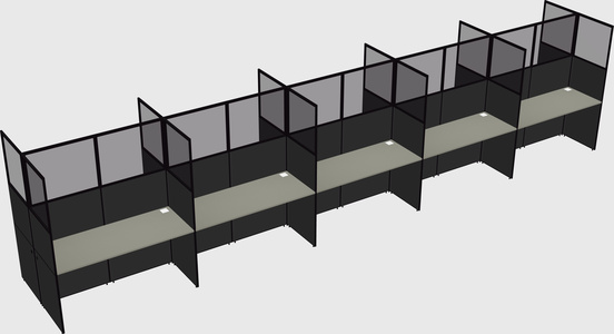 Shared rectangular cubicle