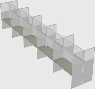 Shared rectangular cubicle