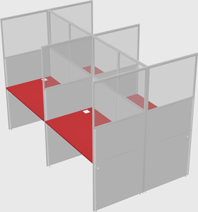 Shared rectangular cubicle