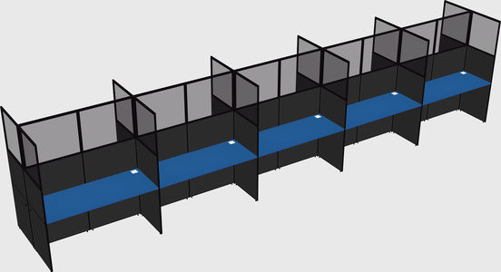 Shared rectangular cubicle