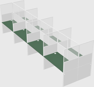 Shared rectangular cubicle