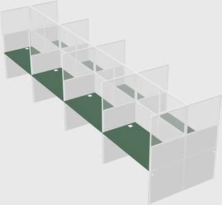 Shared rectangular cubicle
